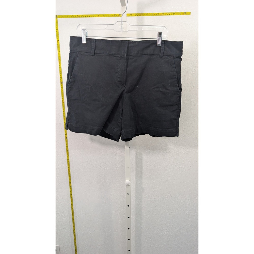 Loft Womens Black Chino Shorts Size 10 Mid Rise Casual Summer Classic